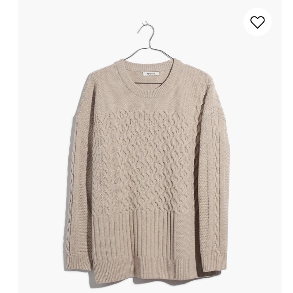 Madewell Marino Wool Cableknit Tunic Sweater NWT